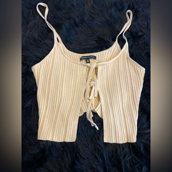 Kendall & Kylie Yellow Tie Top - Picture 1 of 3